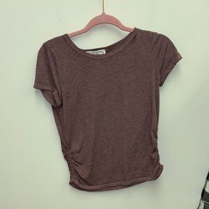 Hippie Rose Short Sleeve Gathered Tee - Deep plum